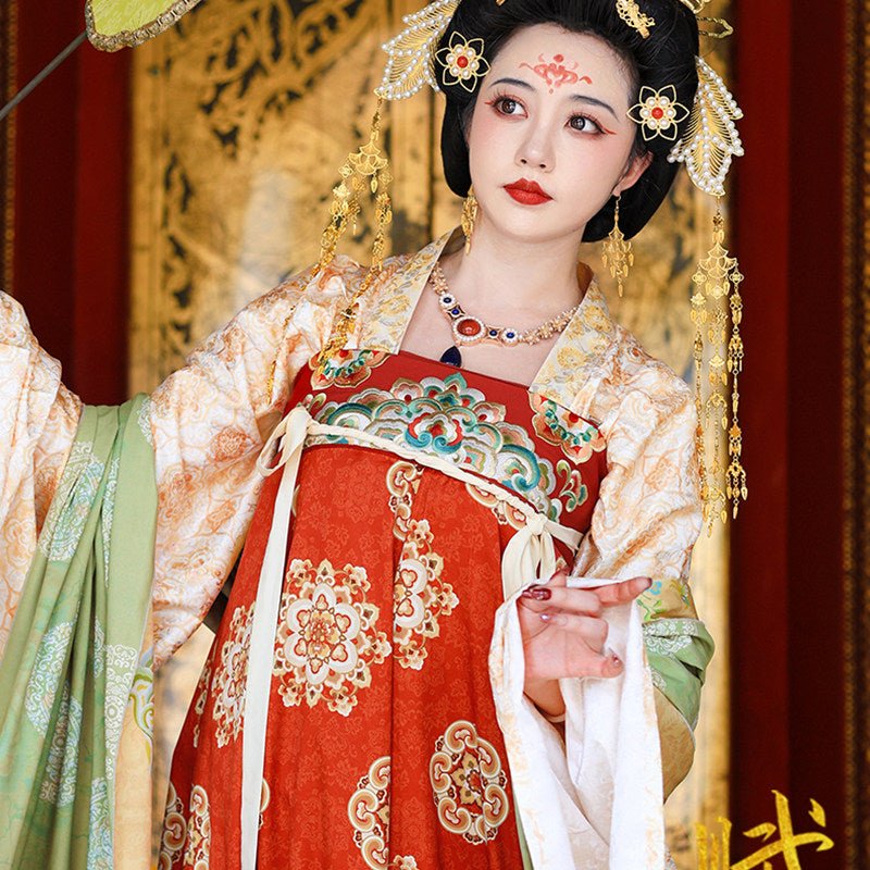 chinese women's plus size hanfu red qixiong ruqun dress - Jianxi Hanfu