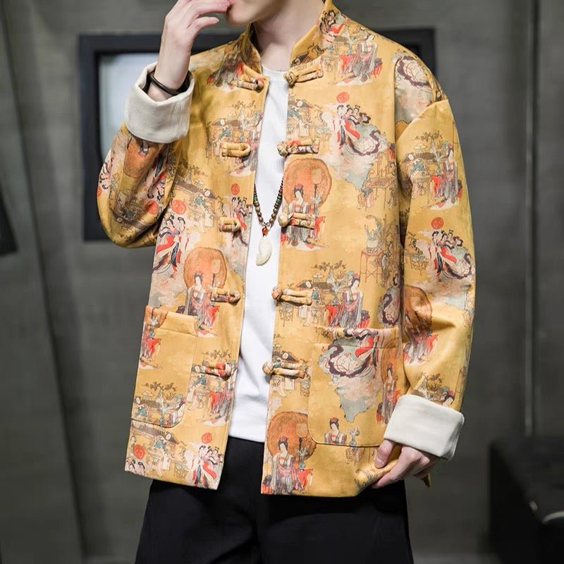 Tang Suit Jacket Buddha Image - Jianxi Hanfu