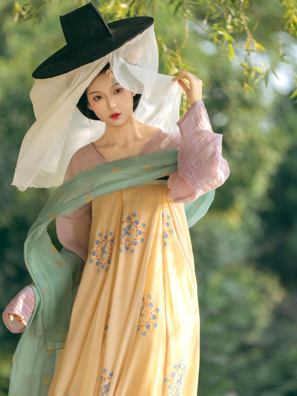 chinese tang dynasty women's spring hanfu clothes pink ru shirt- Jianxi hanfu