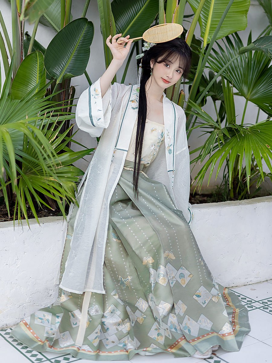 yellow camisole mamian skirts hanfu dress women's spring/ autumn clothing-Jianxi Hanfu