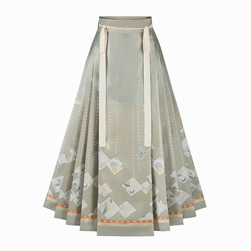 green mamian skirts hanfu dress women's summer skirt-Jianxi Hanfu
