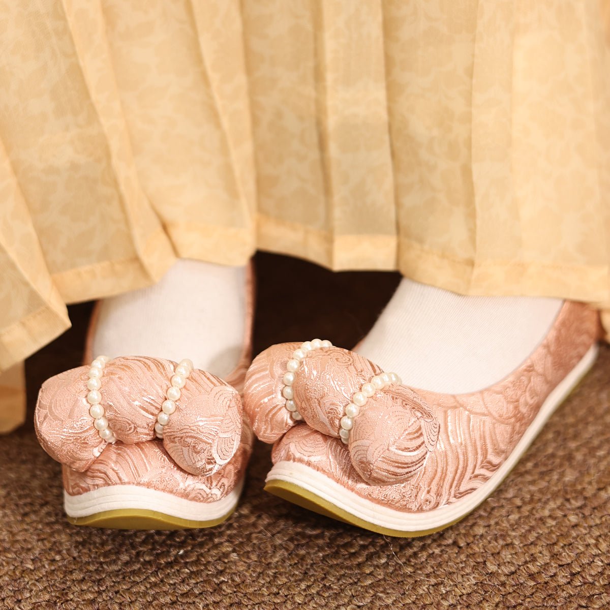 chinese song dynasty hanfu shoes pink shoes- Jianxi Hanfu