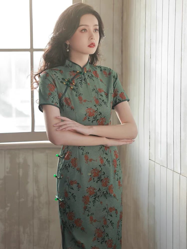 Vintage and Elegant Qipao Cheongsam - Jianxi Hanfu
