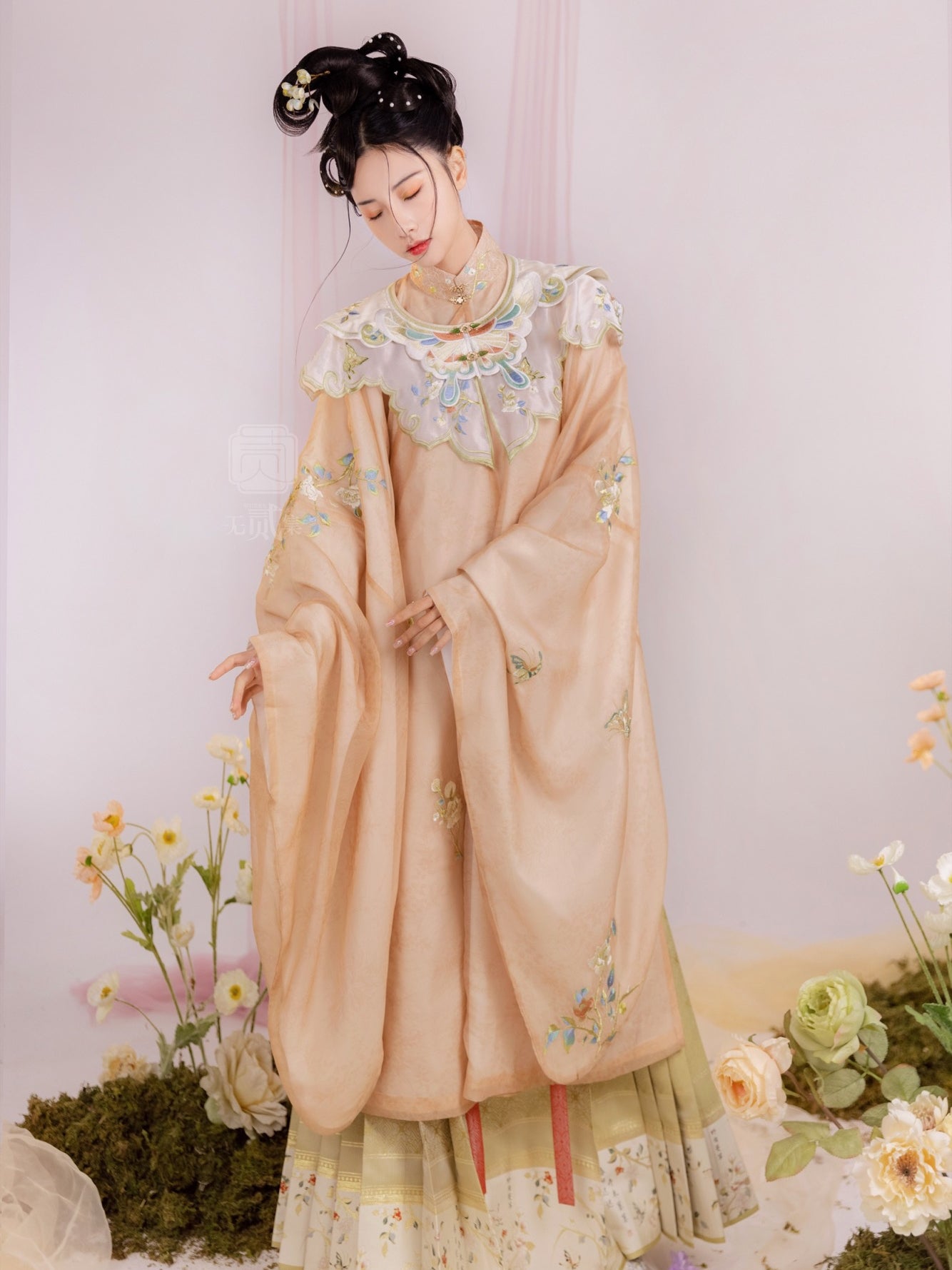 pink hanfu dress girls clothes-Jianxi Hanfu