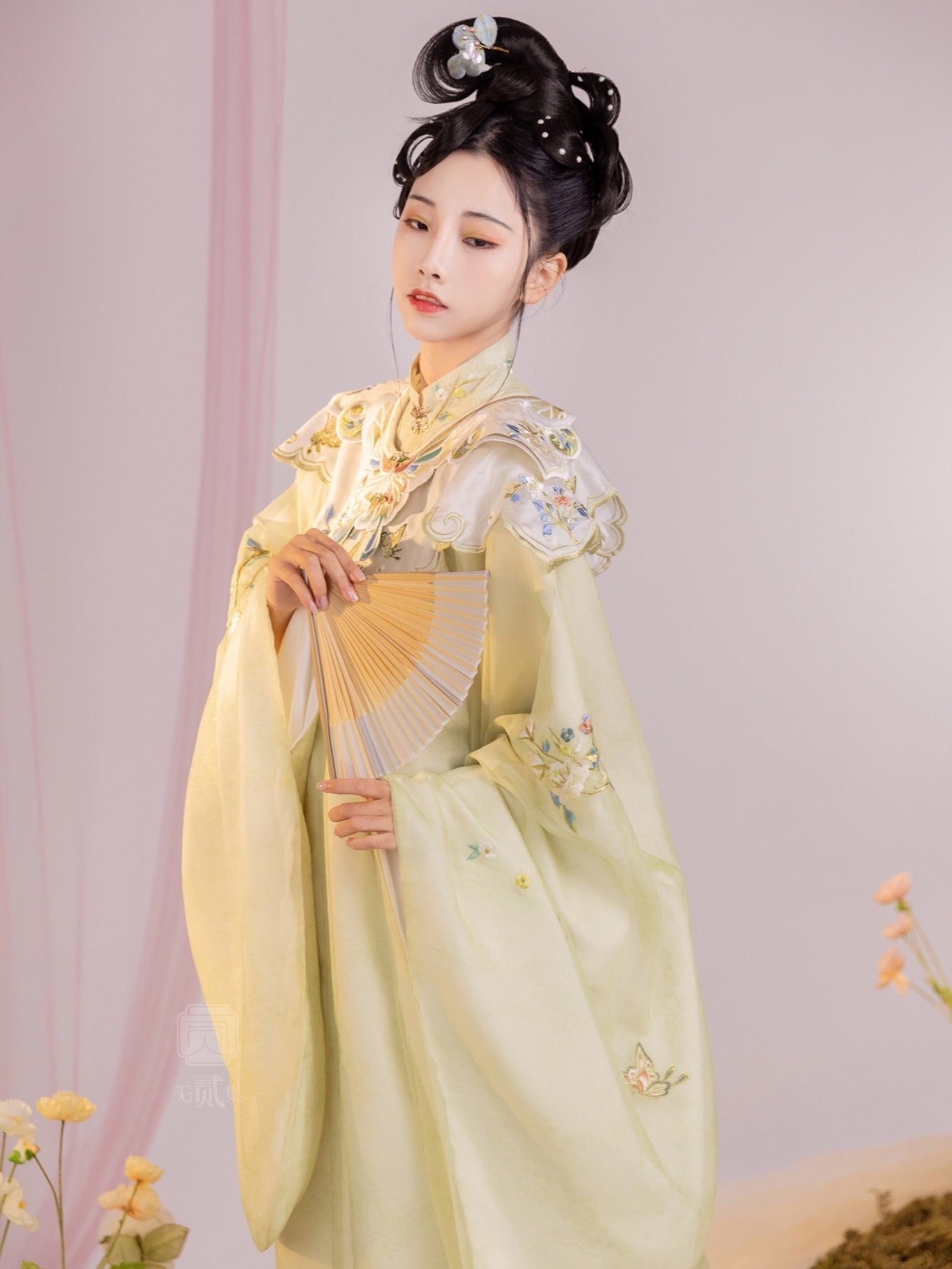 green hanfu dress girls clothes-Jianxi Hanfu
