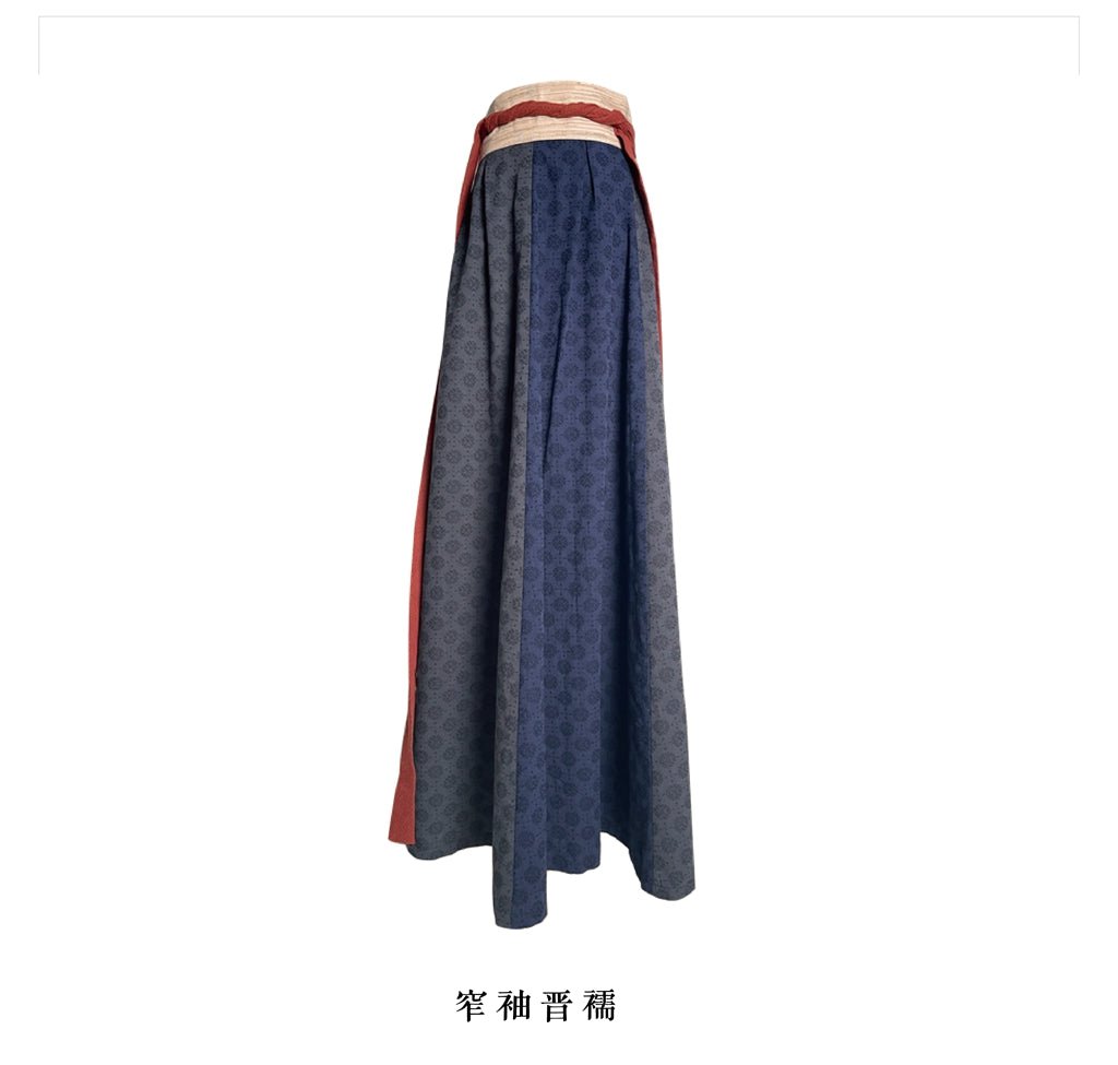 women's hanfu ruqun blue eight panel skirt - Jianxi Hanfu