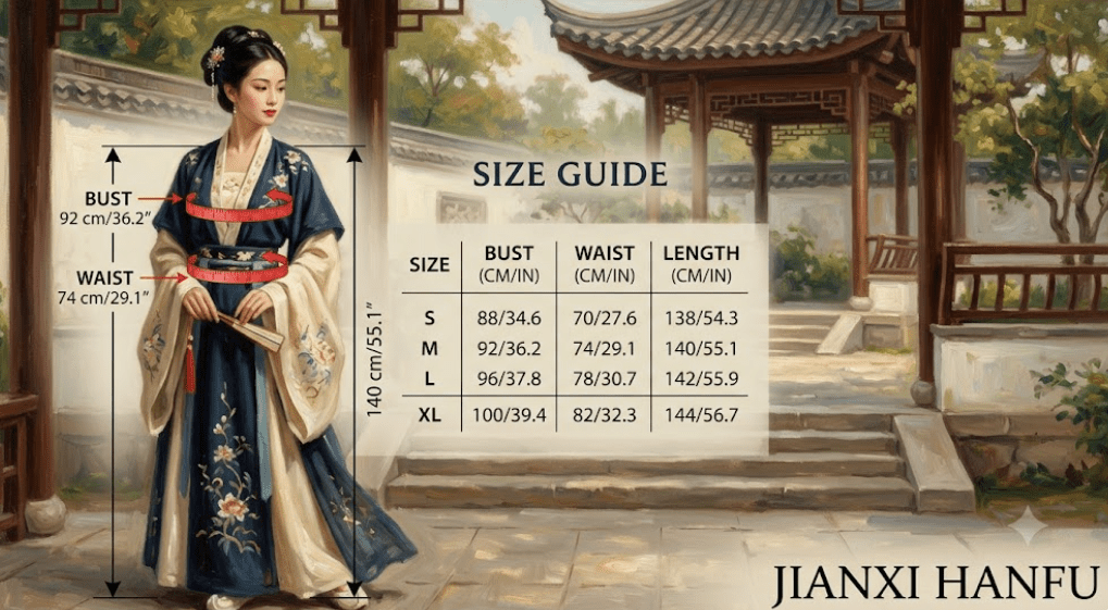Hanfu Size Guide - Jianxi Hanfu