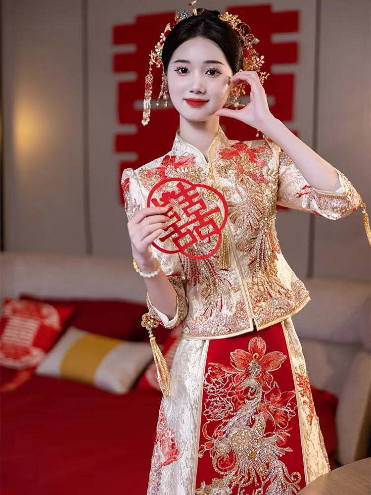 ming dynasty women's hanfu wedding dress wedding attire Asian wedding dress bride dress-Jianxi Hanfu