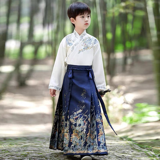 baby clothes baby costume Boy's Hanfu Mamian Skirt set - Jianxi Hanfu