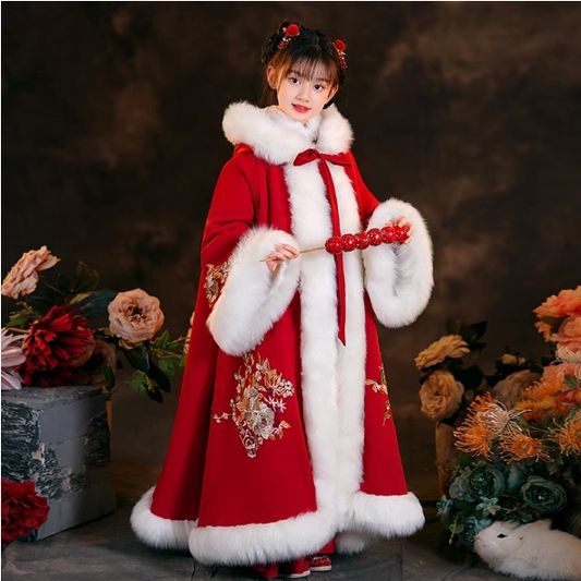 baby clothes baby costume Chinese traditional children's Hanfu warm cloak for New Year - Jianxi Hanfu