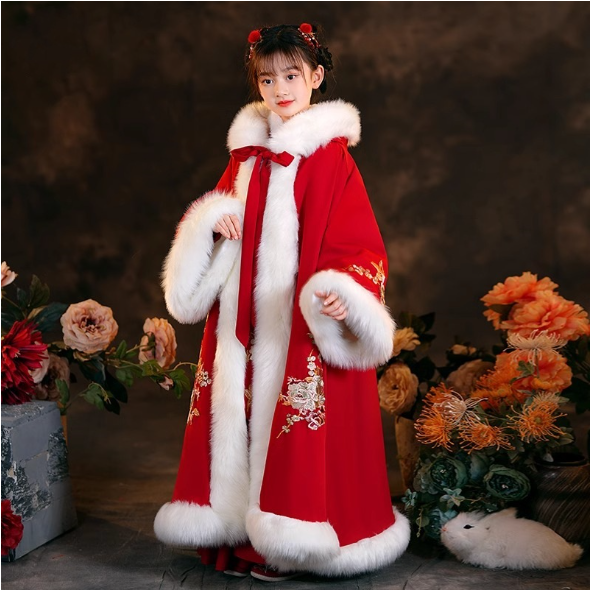 baby clothes baby costume Chinese traditional children's Hanfu warm cloak for New Year - Jianxi Hanfu