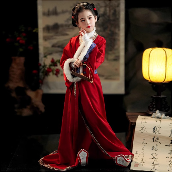 baby clothes baby costume Children's Hanfu Warring State Rope Zhanguopao For Winter - Jianxi Hanfu