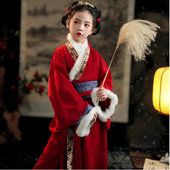 baby clothes baby costume Children's Hanfu Warring State Rope Zhanguopao For Winter - Jianxi Hanfu