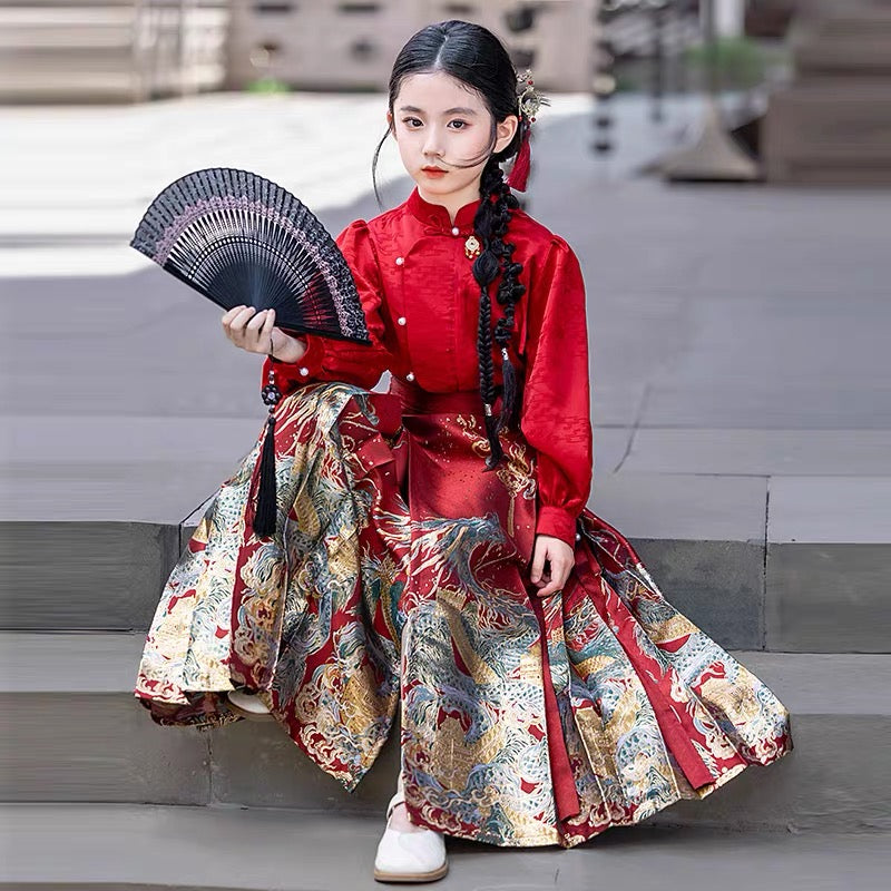 baby clothes baby costume Girls' Ming Dynasty Hanfu Mamian Skirt Set - Jianxi Hanfu