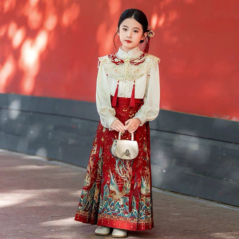 baby clothes baby costume Children's Spring Mamian Skirt with Yunjian - Jianxi Hanfu