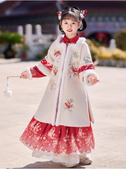 baby clothes baby costume Children's Hanfu set Mamian Skirt for winter New Year - Jianxi Hanfu