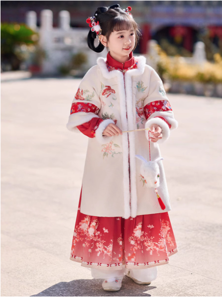 baby clothes baby costume Children's Hanfu set Mamian Skirt for winter New Year - Jianxi Hanfu