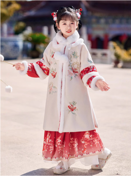 baby clothes baby costume Children's Hanfu set Mamian Skirt for winter New Year - Jianxi Hanfu