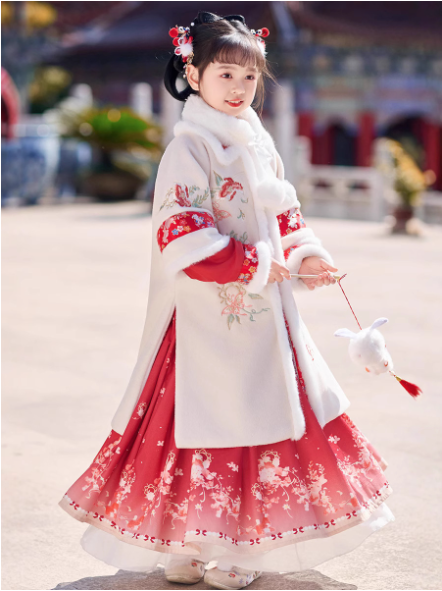 baby clothes baby costume Children's Hanfu set Mamian Skirt for winter New Year - Jianxi Hanfu