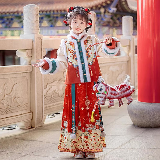 baby clothes baby costume Girls' Spring Festival New Year Hanfu - Jianxi Hanfu