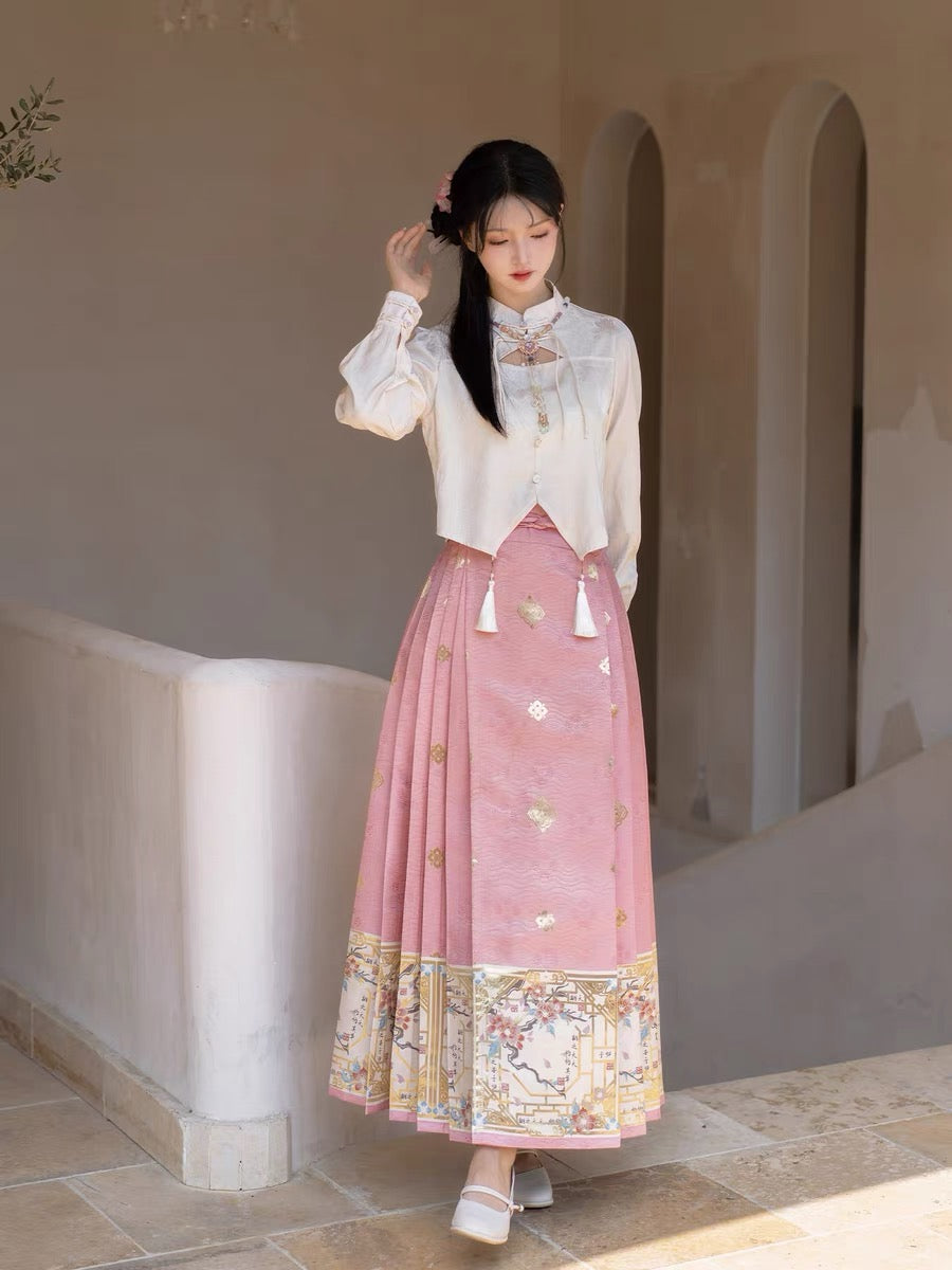 chinese women hanfu ming dynasy mamian skirt-Jianxi Hanfu