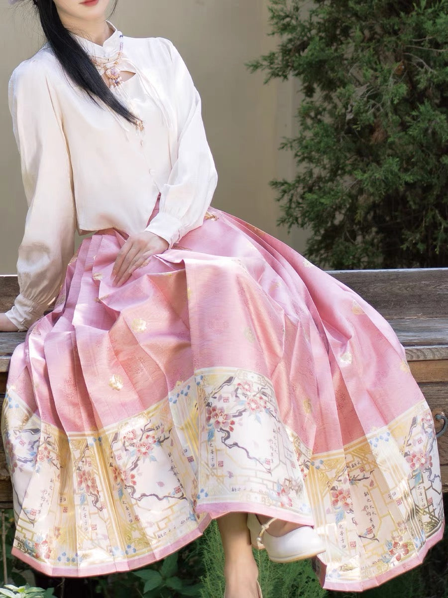 chinese women hanfu ming dynasy mamian skirt-Jianxi Hanfu