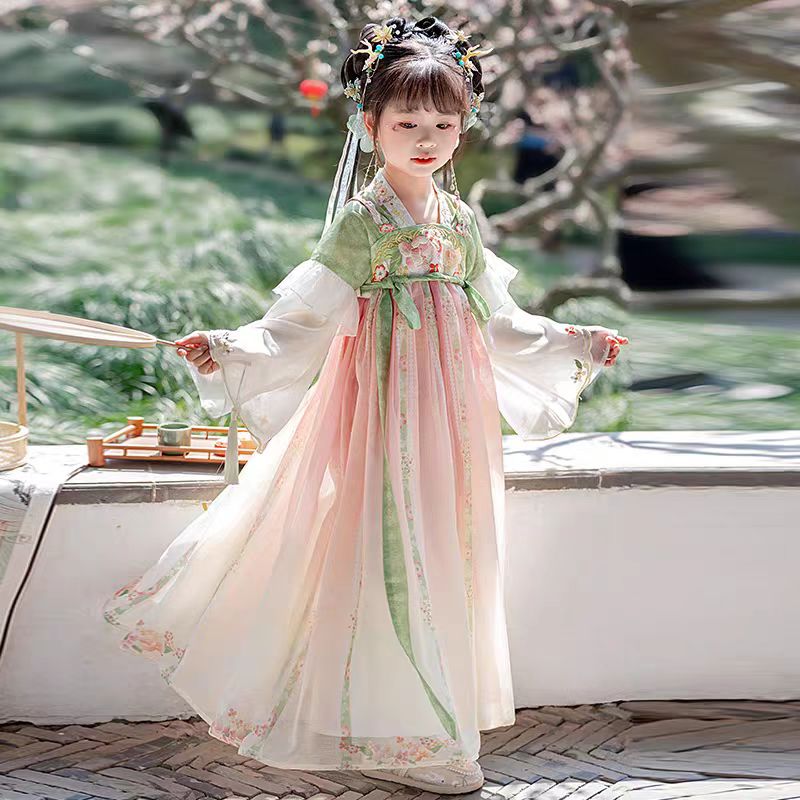 baby clothes baby costume Girls' Tang Dynasty Hanfu Ruqun-qing mei - Jianxi Hanfu