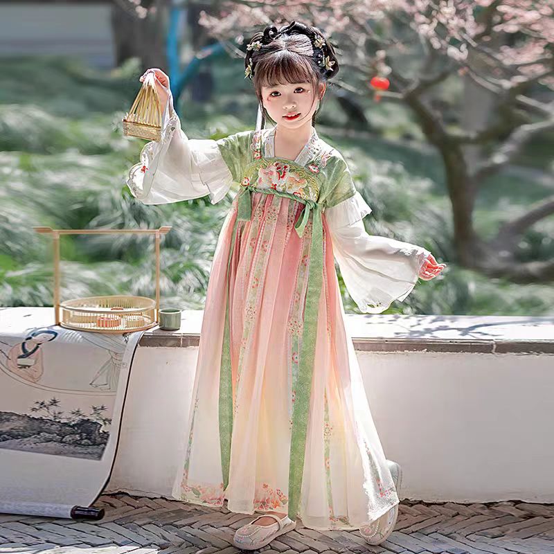 baby clothes baby costume Girls' Tang Dynasty Hanfu Ruqun-qing mei - Jianxi Hanfu