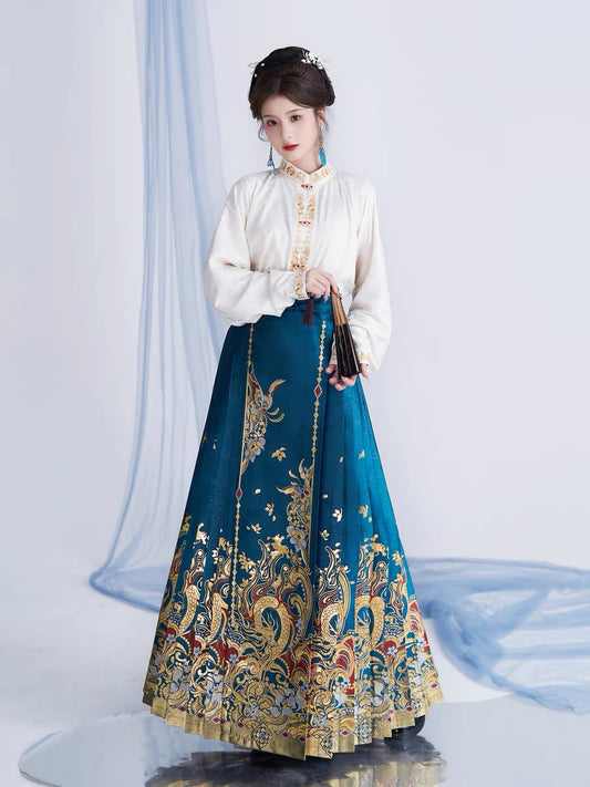 chinese women hanfu ming dynasy mamian skirt-Jianxi Hanfu