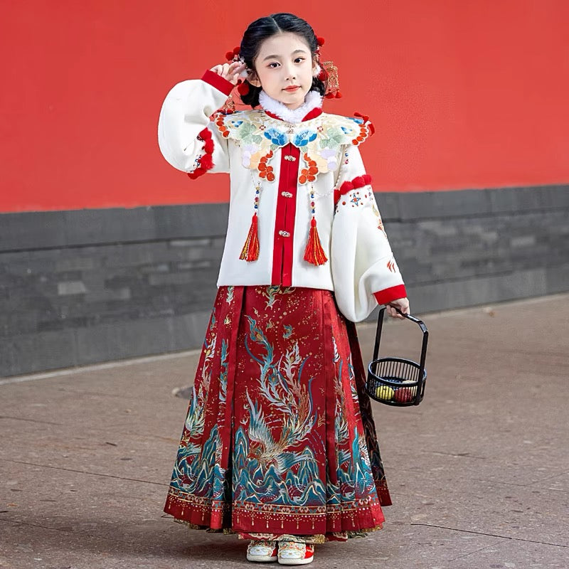 baby clothes baby costume New design children's winter New Year Hanfu set - Jianxi Hanfu