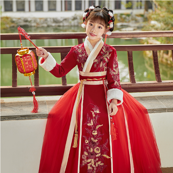 baby clothes baby costume Children's Hanfu Chinese Spring Festival New Year Dress - Jianxi Hanfu