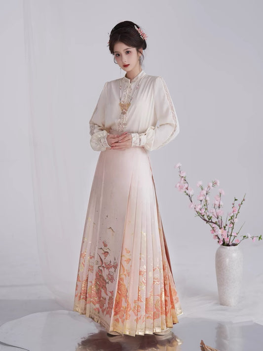 chinese women hanfu ming dynasy mamian skirt-Jianxi Hanfu