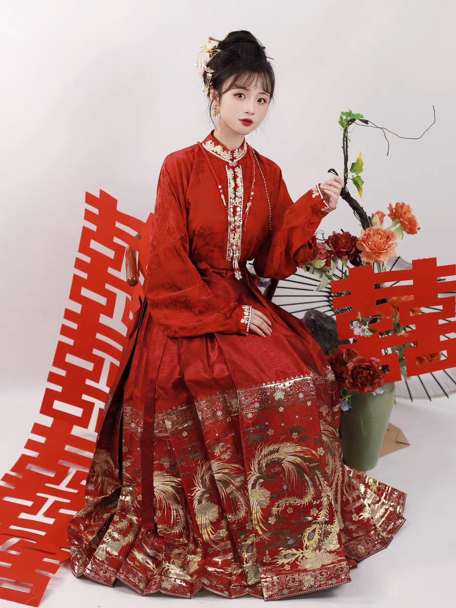 Chinese Ming clothing Wedding Dress-Feng yu - Jianxi Hanfu