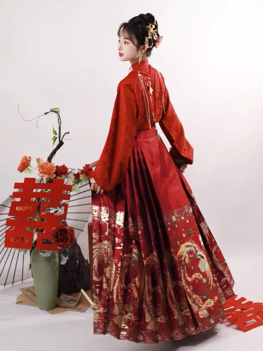 Chinese Ming clothing Wedding Dress-Feng yu - Jianxi Hanfu