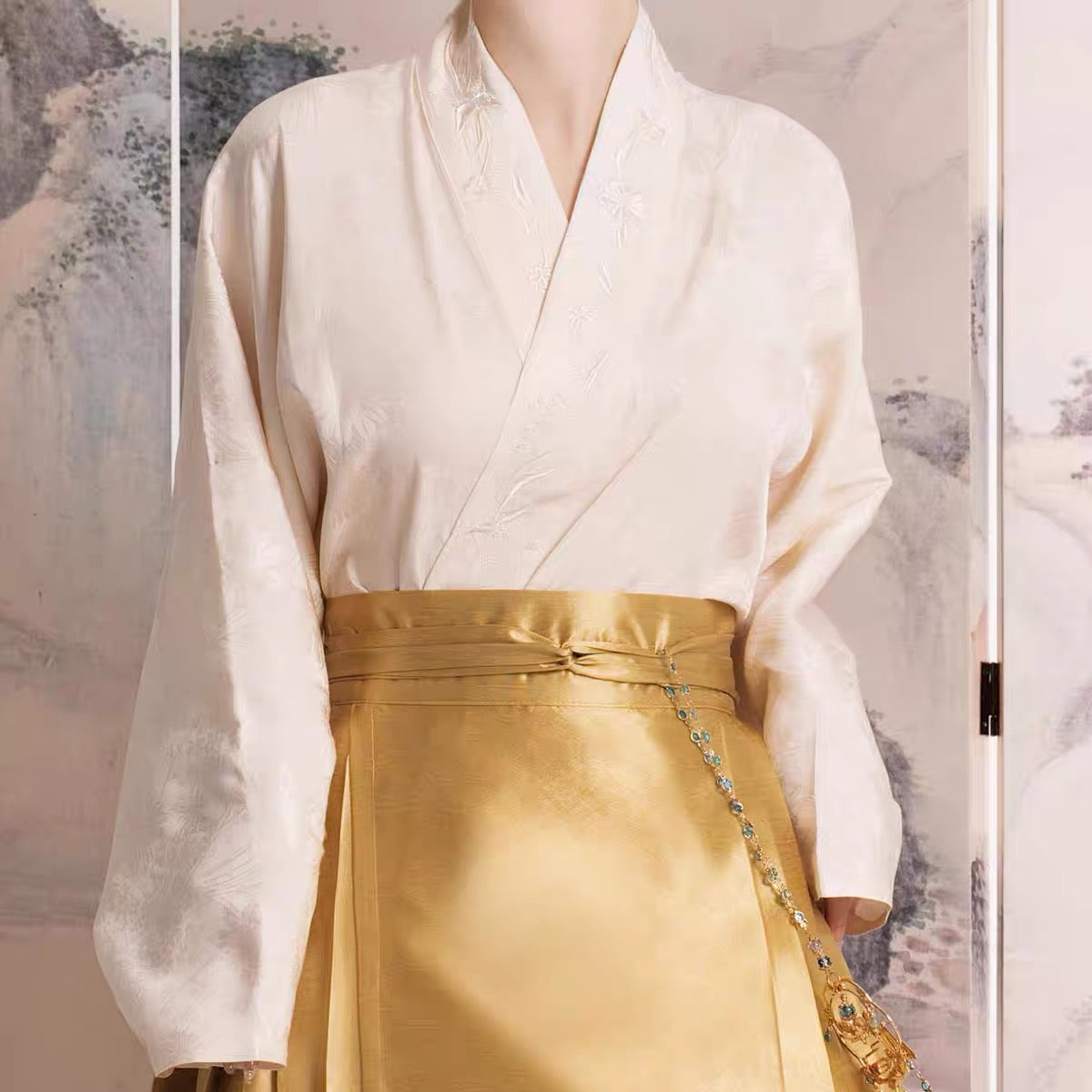 chinese women hanfu ming dynasy mamian skirt-Jianxi Hanfu