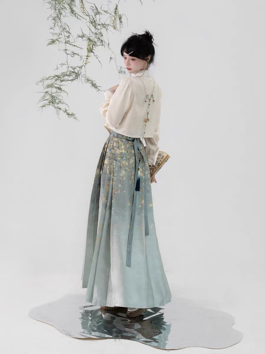 chinese women hanfu ming dynasy mamian skirt-Jianxi Hanfu