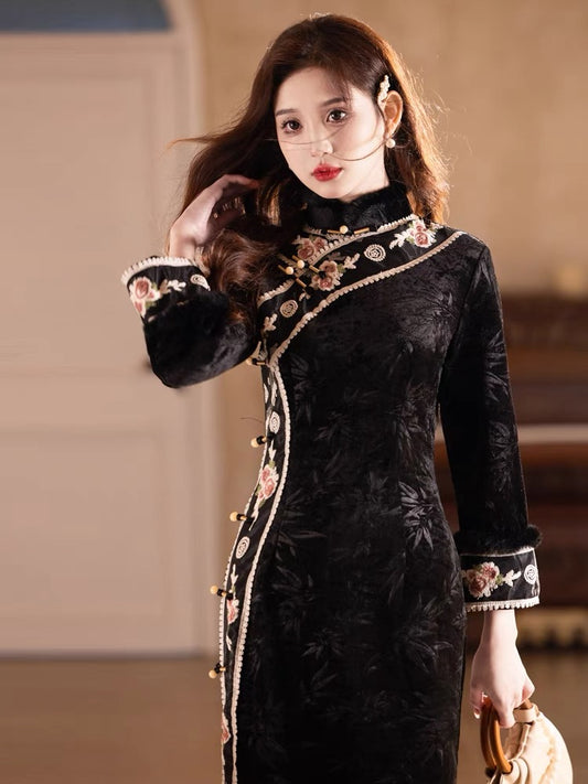 cheongsam dress modern hanfu qipao women hanfu-Jianxi Hanfu