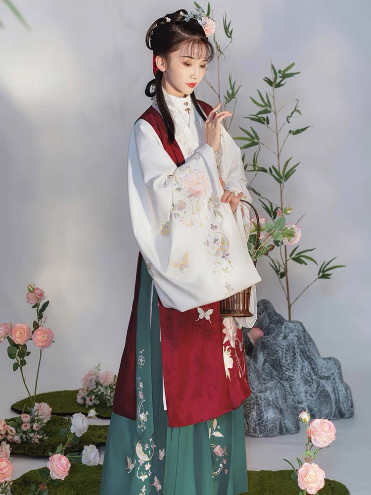 Chinese Hanfu Ming Dynasty Horse Face Skirt Spring With Bijia - Jianxi Hanfu