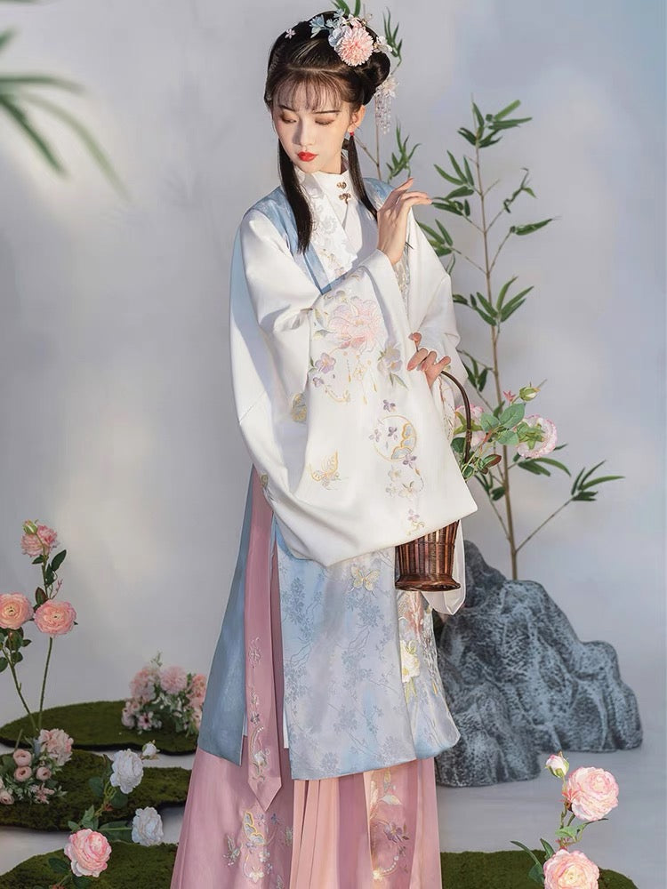 Chinese Hanfu Ming Dynasty Horse Face Skirt Spring With Bijia - Jianxi Hanfu