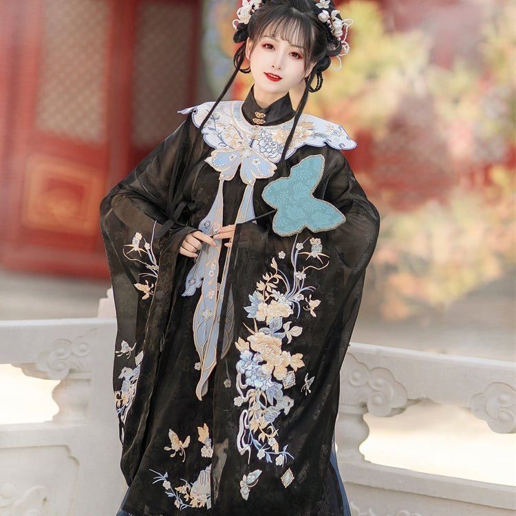 ming dynasty mamian skirt white yunjian collar fake collar - Jianxi Hanfu