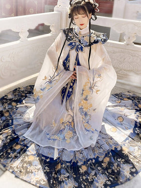 ming dynasty mamian skirt black yunjian cloud collar fake collar - Jianxi Hanfu