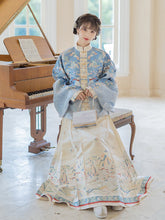 blue duijin shirt mamian skirt-Jianxi Hanfu