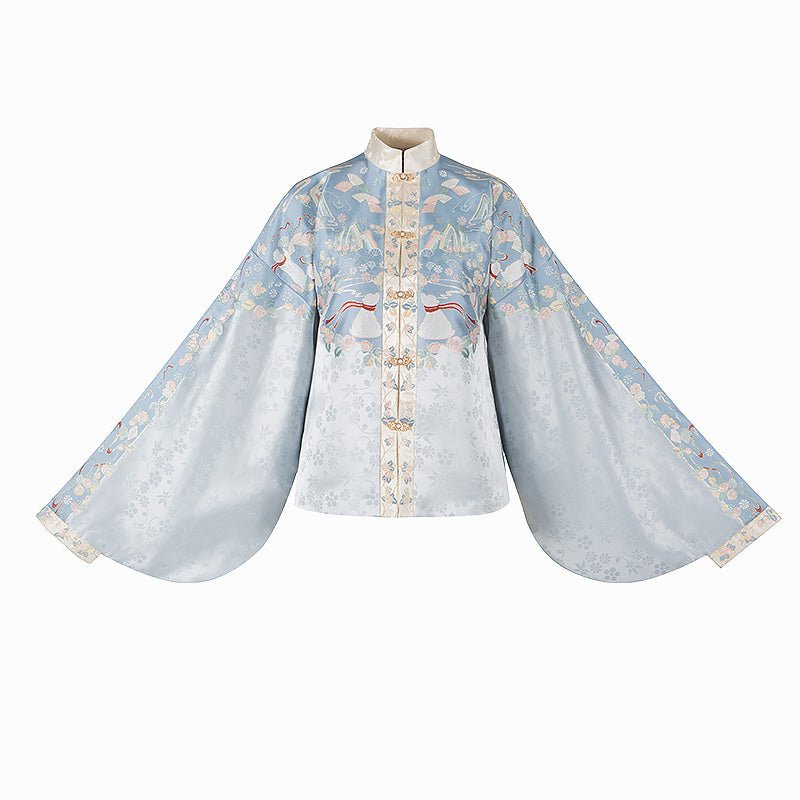 blue duijin shirt hanfu dress-Jianxi Hanfu