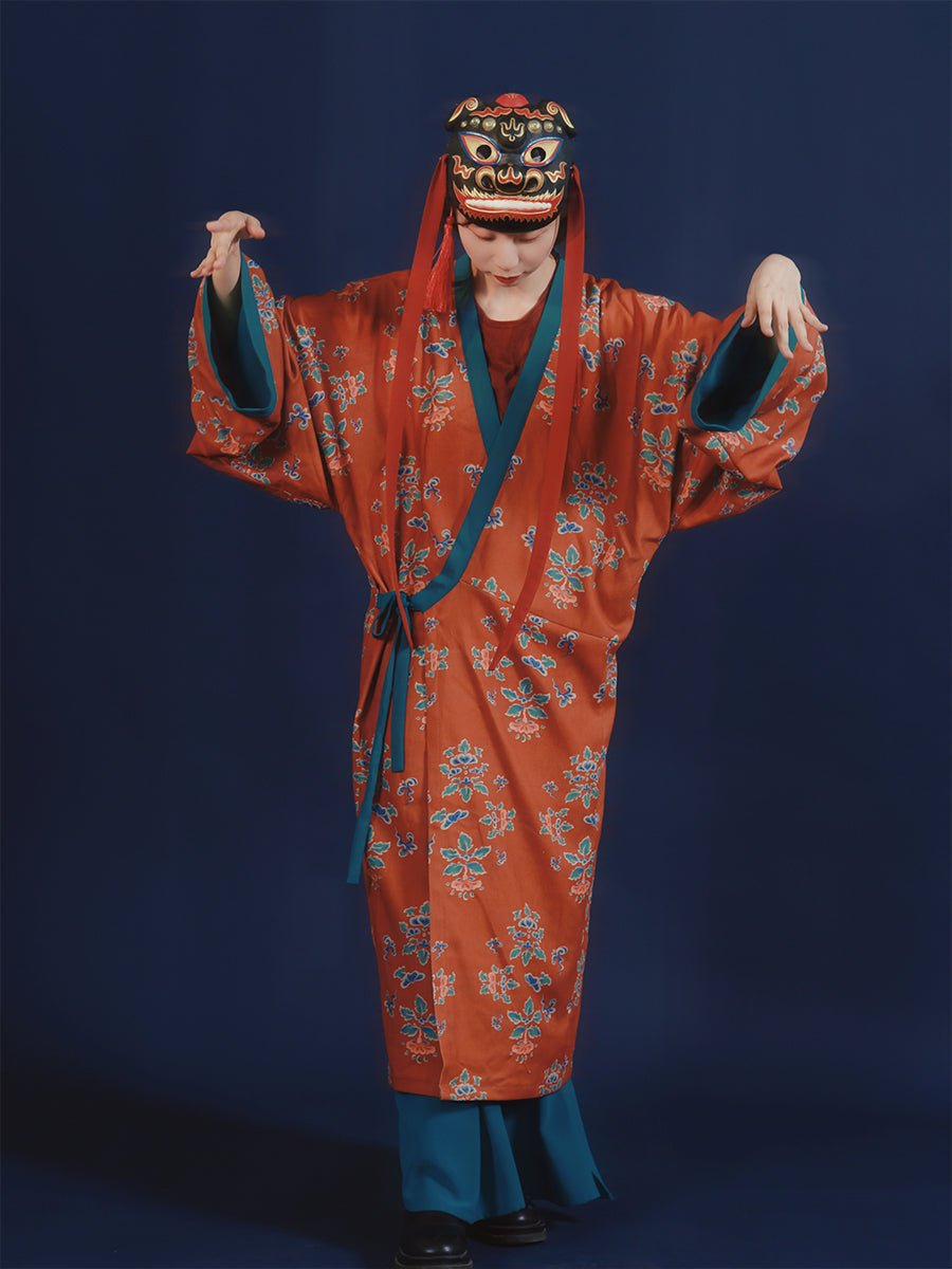 red long shirt Chinese chanyi northern wei dynasty clothing - Jianxi Hanfu