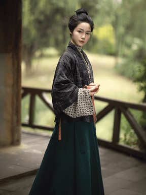 grey ruqun dress wei jin dynasty women's clothing - Jianxi Hanfu