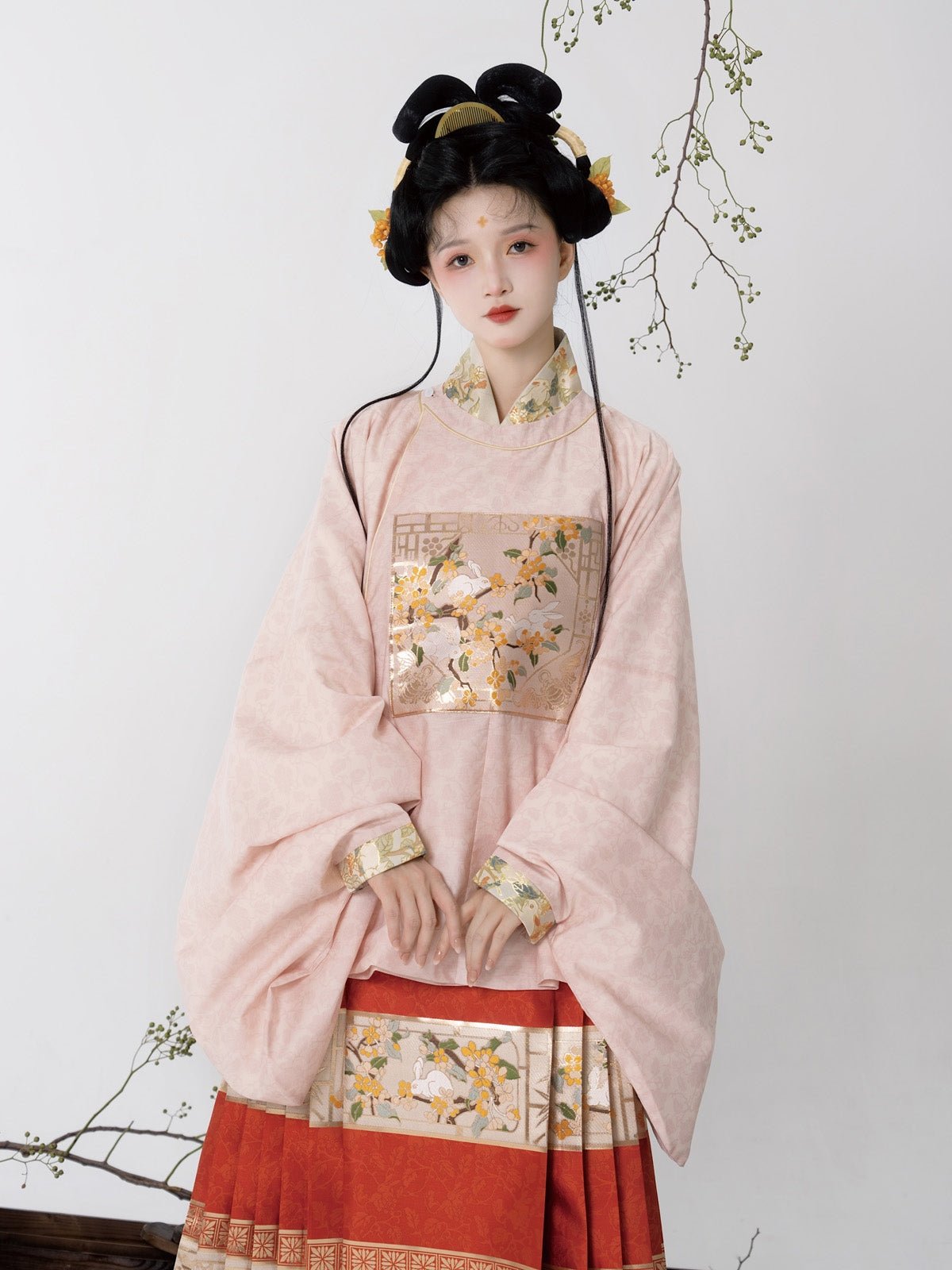 pink handu dress women's clothes-Jianxi Hanfu