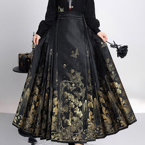 new chinese style women's hanfu black mamianqun butterfly - Jianxi Hanfu