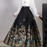 new chinese style ming dynasty women's hanfu black mamianqun - Jianxi Hanfu