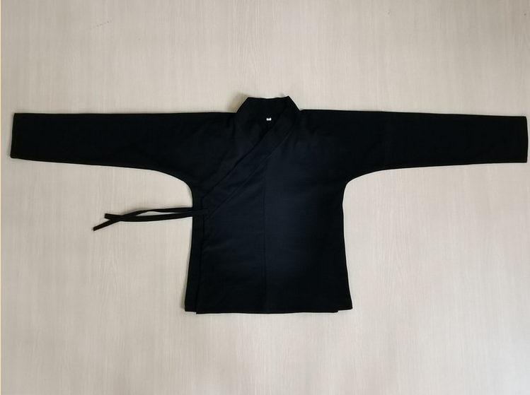 chinese ming dynasty hanfu black cross collar shirt - Jianxi Hanfu