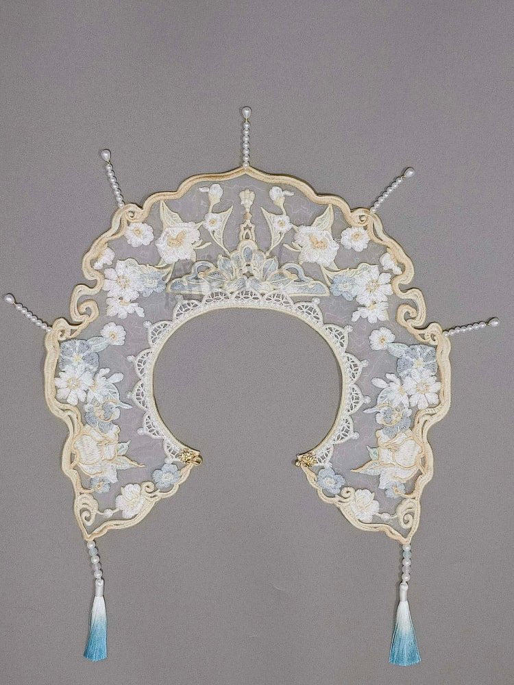 hanfu yunjian cloud collar blue fake collar - Jianxi Hanfu